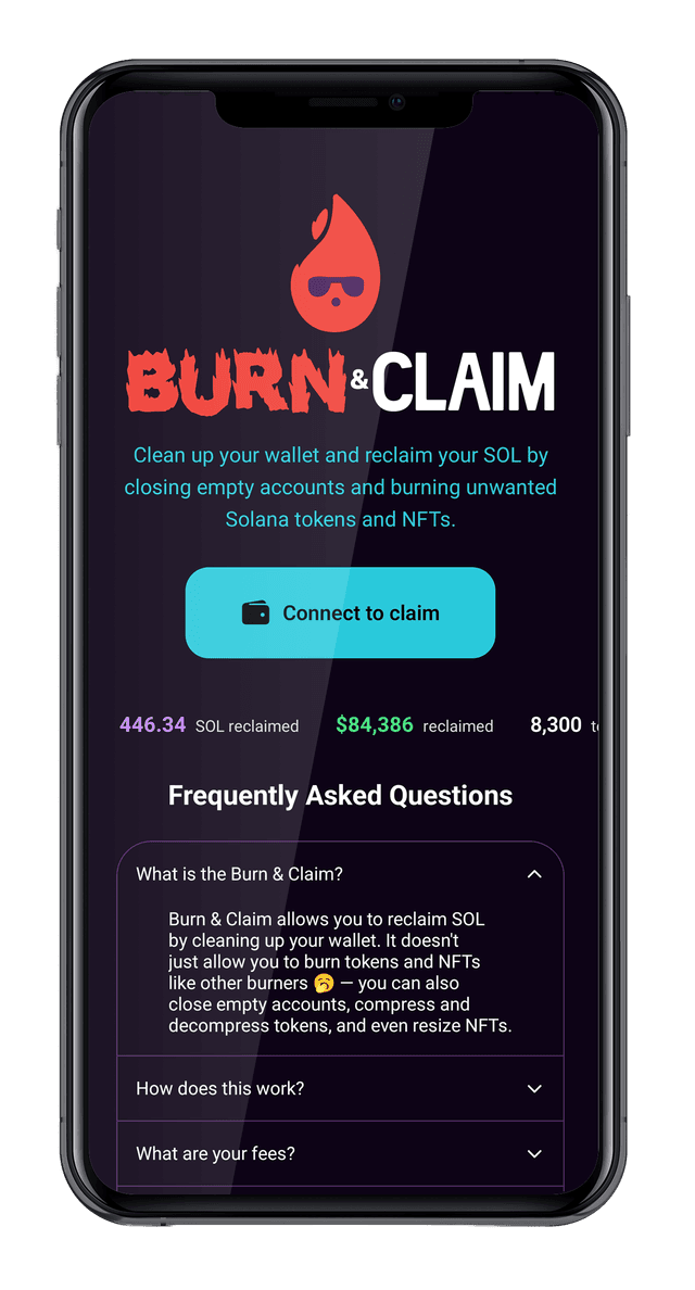 Burn & Claim Phone Mockup